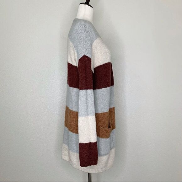 Knox Rose Women’s Size XL Color Block Open Front Midi Cardigan - Picture 7 of 13